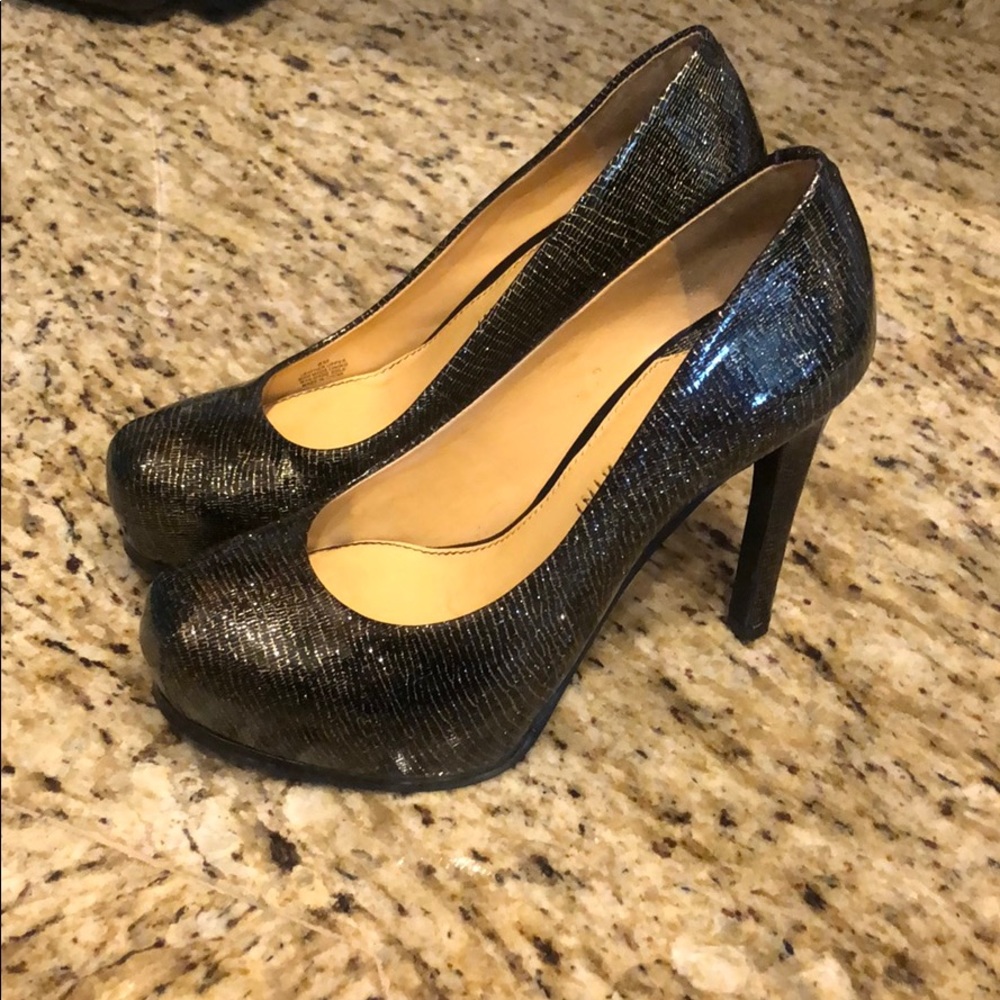 Black/silver heels